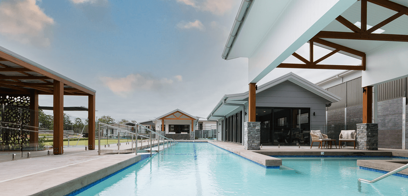 The Glenfern clubhouse is teaming with amenities including a 25m lap pool, gym, spa, bowling green and more
